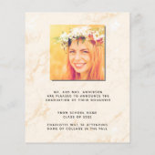 Papier Faire part de remise de diplôme avec herbe des pam (Dos)