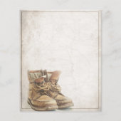 Papier Faire-part de retraite avec de vieilles bottes (Dos)