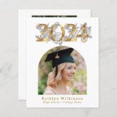 Papier FAIRE-PART de script Gold BUDGET Arche 5 photo GRA (Devant / Derrière)