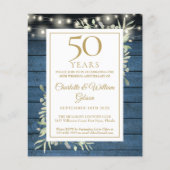 Papier Faire-part de verdure rustique pour 50e anniversai (Devant)