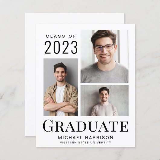 Papier Faire-part d'obtention d'un diplôme de photographi (Devant / Derrière)