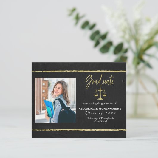 Papier Faire-part d'obtention d'un diplôme d'études de dr (Debout devant)