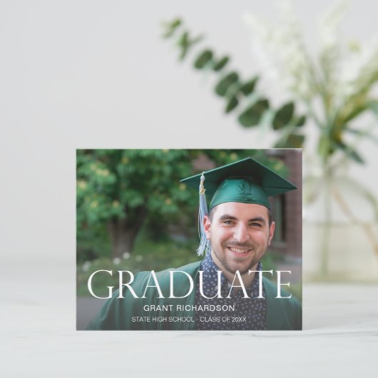 Papier Faire-part d'obtention d'un diplôme d'études supér (Debout devant)