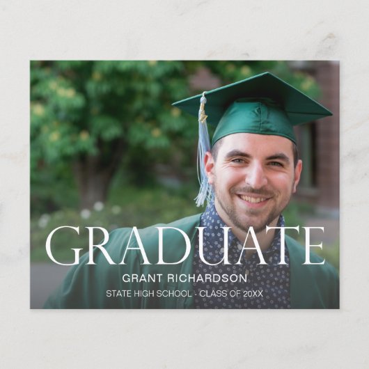 Papier Faire-part d'obtention d'un diplôme d'études supér (Devant)