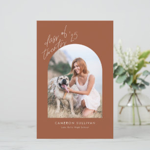 Papier faire-part d'obtention d'un diplôme en Arc de terr