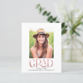 Papier Faire-part du Parti de Graduation Budget Pink Foil (Debout devant)