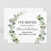 Papier Faire-part en mouvement Eucalyptus Verdure Aquarel (Devant / Derrière)