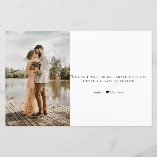 Papier Faire-part Fiançailles de script (Dos)