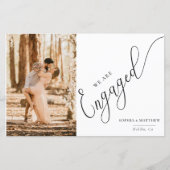 Papier Faire-part Fiançailles de script (Devant)