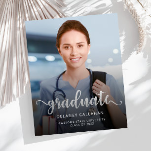 Papier Faire-part Grad de script Silver Photo Budget