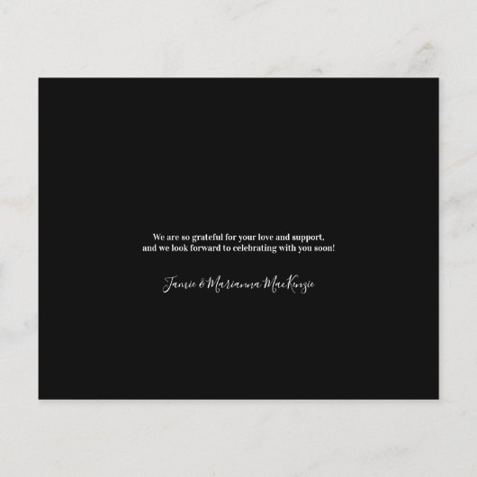 Papier Faire-part Mariage de typographie manuscrite Budge (Dos)