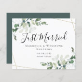 Papier FAIRE-PART Mariage Eucalyptus BUDGET (Devant / Derrière)