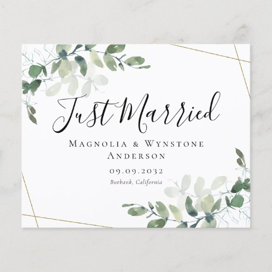 Papier FAIRE-PART Mariage Eucalyptus BUDGET (Devant)