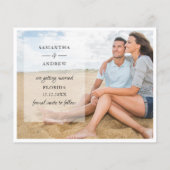 Papier Faire-part Mariage photo simple Budget (Dos)