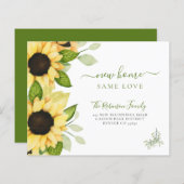 Papier Faire-part moderne tournesol budget (Devant / Derrière)