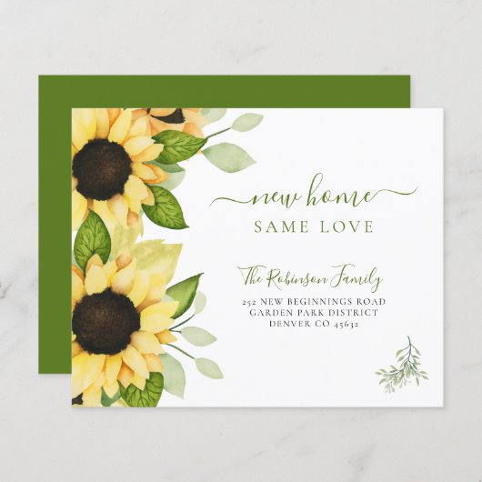 Papier Faire-part moderne tournesol budget (Devant / Derrière)