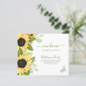 Papier Faire-part moderne tournesol budget (Debout devant)