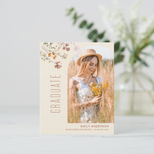 Papier Faire-part photo du Fleur sauvage budgétaire (Debout devant)