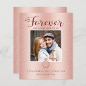 Papier Faire-part photo Rose Gold Fiançailles (Devant / Derrière)