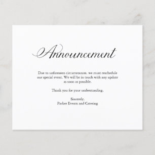 Papier Faire-part   Report de l'événement élégant du budg