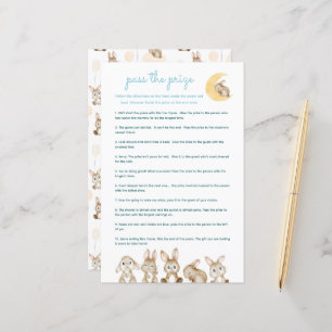 Papier Faire passer le prix Mignon Lapin Bleu Jeu de Baby