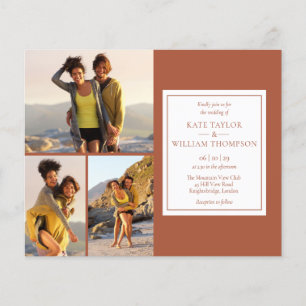 Papier Faire Terre Cuite 4 Photos Invitation de Mariage