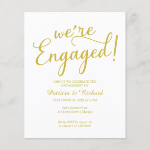 Papier Faire un budget Nous sommes fiancés Invitation de
