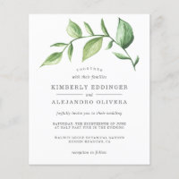Faire verdure invitation de mariage rustique à pet