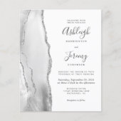 Papier Fairepart de mariage Code QR Argent Gris Budget (Devant)