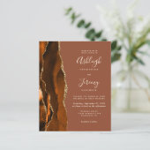 Papier Fairepart de mariage Code QR Budget Burnt Orange R (Debout devant)