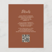 Papier Fairepart de mariage Code QR Budget Burnt Orange R (Dos)
