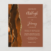 Papier Fairepart de mariage Code QR Budget Burnt Orange R (Devant)