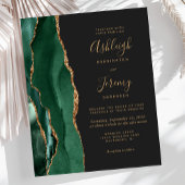 Papier Fairepart de mariage code QR Budget Emeraude Vert