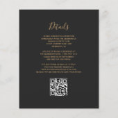 Papier Fairepart de mariage code QR Budget Emeraude Vert (Dos)