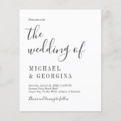 Papier Fairepart de mariage photo noir blanc Budget Simpl (Devant)