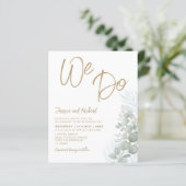 Papier Fairepart de mariage vert eucalyptus Bohème de Bud (Debout devant)