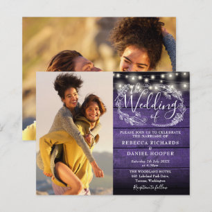 Papier Faireparts de mariage avec guirlande lumineuse vio