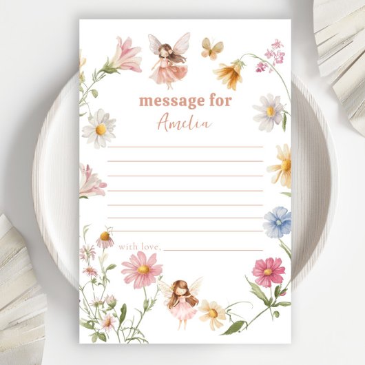 Papier Fairy Colorée Widflower 1er message d'anniversaire