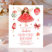 Papier Fairy First Strawberry Budget Anniversaire Invitat