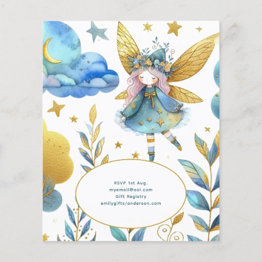 Papier Fairy Princess 1er anniversaire ONE Pink Fairycore (Dos)