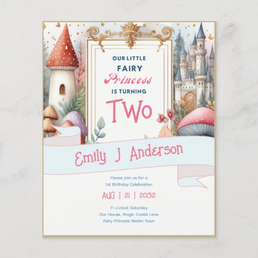 Papier Fairy Princess Anniversaire 1er 2e 3e 4e Fairycore (Devant)