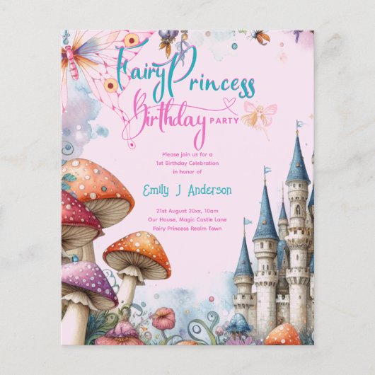 Papier Fairy Princess Party Magique Anniversaire Bash (Devant)