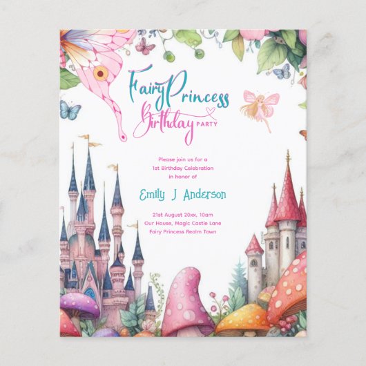 Papier Fairy Princess Party Magique Anniversaire Bash (Devant)