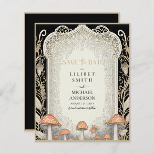 Papier Fairycore Enregistrer la date Black Gold Woodland