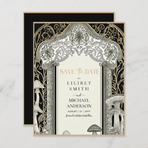 Papier Fairycore Enregistrer la date Black Gold Woodland