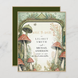 Papier Fairycore Enregistrer la date Green Gold Woodland