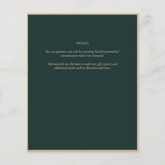 Papier Fairycore Enregistrer la date Green Gold Woodland (Dos)