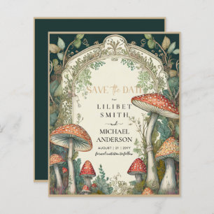 Papier Fairycore Enregistrer la date Green Gold Woodland