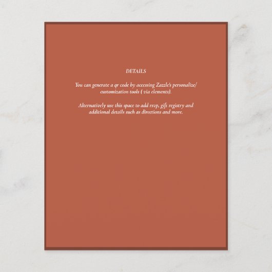 Papier Fairycore Enregistrer la date Terracotta Woodland (Dos)