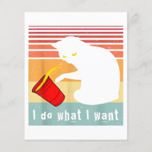 Papier Fais ce que je veux Chat noir vintage Coupe rouge 